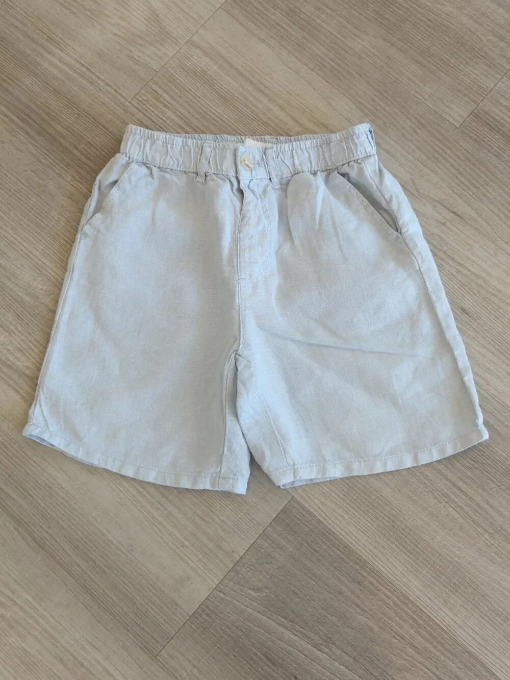 ZARA boys 100% linen shorts teal green blue summer resort 6 yrs event formal